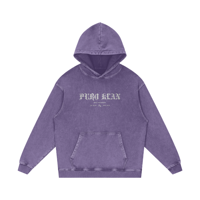 Puro Klan Made in Milwaukee Acid Wash Oversize Hoodie